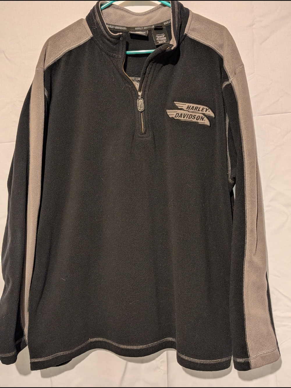 Harley-Davidson Black and Gray Half-Zip Pullover Fleece
